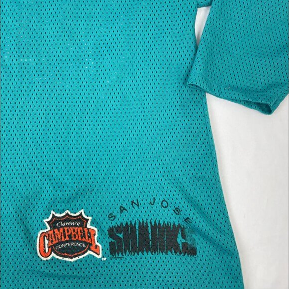 VINTAGE SAN JOSE SHARKS BLANK NHL JERSEY BY RAVENS MEDIUM - Picture 3 of 5